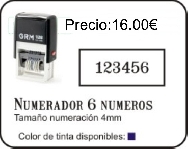 imagen Numerador 6 Numeros - 4 mm